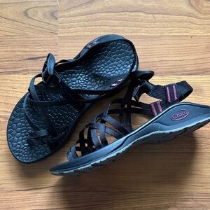 Chaco Women's Black and Pink Sandals Size 7